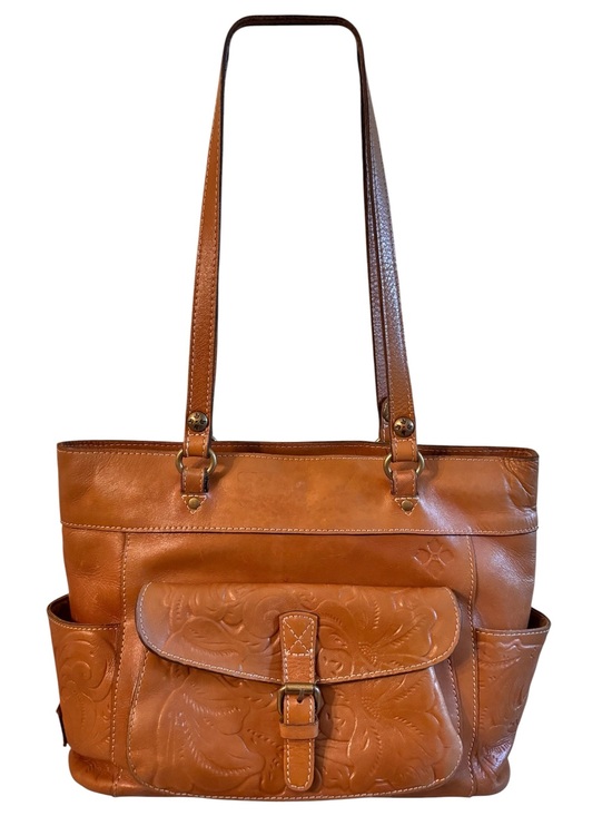 Patricia Nash Handbags - Patricia Nash Bolsena Tote Heritage Caramel Brown Leather Shoulder Bag Purse